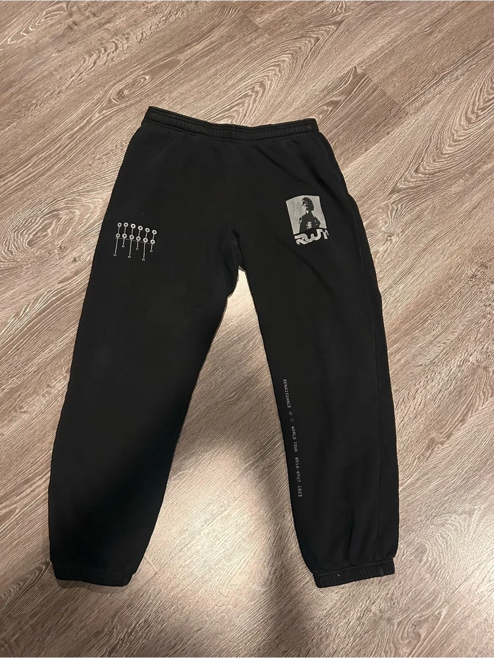 RVT Black Graphic Joggers with Pocket Print